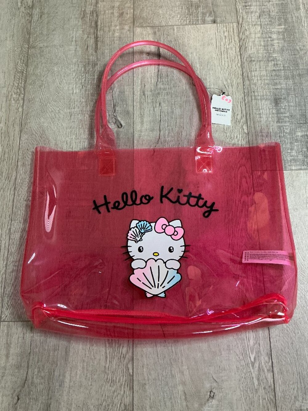 NWT Hello Kitty Forever 21 Hot Pink Transparent Jelly Beach Tote - NWT